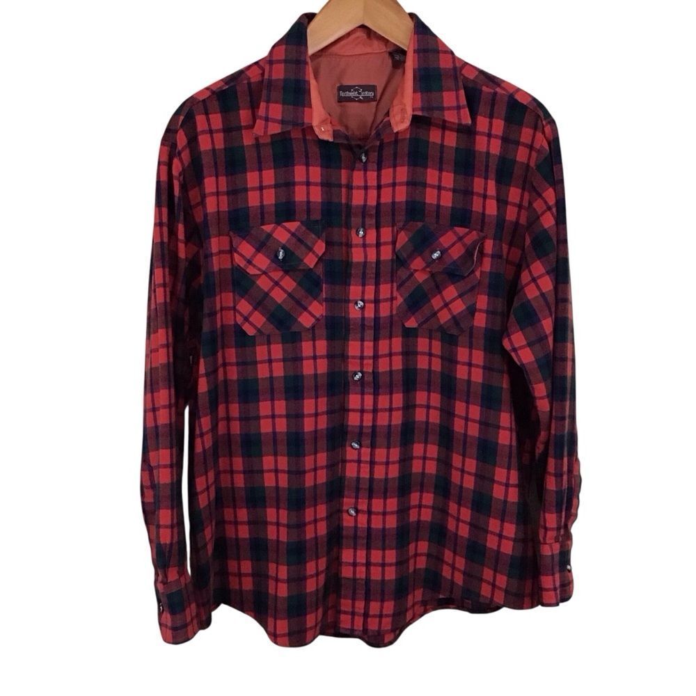 Northwest Territory Red and‎ Navy Plaid Button Up Shirt XL